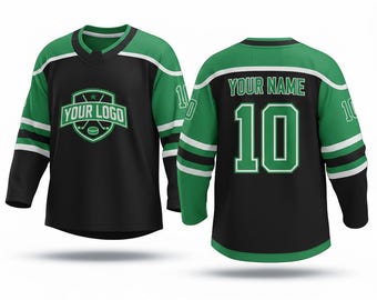 カスタムホッケージャージ パーソナライズされた名前と番号のロゴ | 全面プリント 長袖 メンズ レディース キッズ