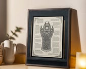 Mystical Gauntlet Blueprint Poster – Dark Academia Decor – Halloween Wall Art
