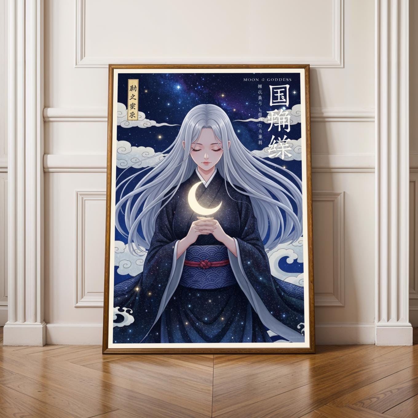 Moon Goddess Art Print: Ukiyo-e Japanese Anime Poster - Etsy