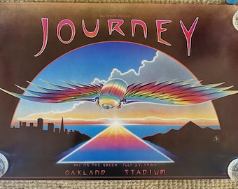 Journey Bill Graham Presents Oakland Coliseum 1980 Poster MINT COND. w COA