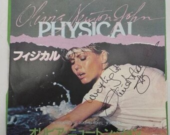 Very Rare hand Signed by Olivia Newton John 'Physical' Vinyl Japanese Single