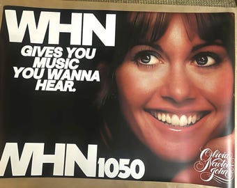 Olivia Newton-John 1970's Radio WHN 1050 NYC Subway Promo Poster
