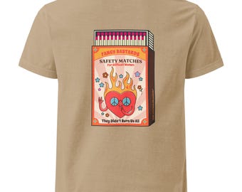 Safety Matches T-Shirt | Retro Heart Print, Feminist Tee (Oversized)