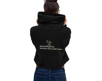 Feminist Witch Cropped Hoodie | Descended From Witches, Autumn Print