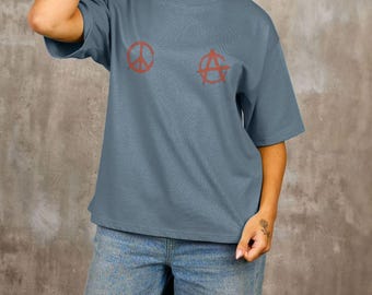 Peace & Anarchy Symbol Organic Cotton T-Shirt | Rebel Fashion