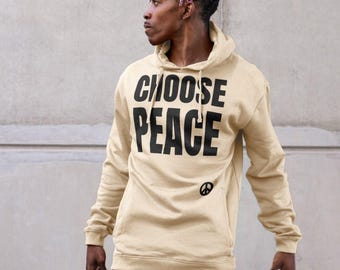Choose Peace Men’s Hoodie – Bold Minimal Ethical Streetwear Hoodie
