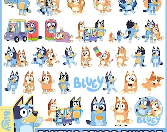 300+ Blue Dog Svg Png Bundle, Blue Dog Family Png Bundle, Blue Dog Birthday Png, Blue and Brown Dog Friends Bundle Png, Digital Download