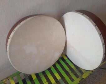 Handmade Goat Skin Duff Drums (Set of 2) - Sufi Arabic Daf