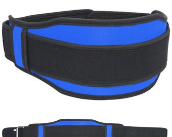 Ceinture De Sport Néoprène Madrif Bleue Pour Haltérophilie, Fitness, Dos, Réglable