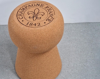 Sgabello con tappo di champagne, regalo per amanti del vino, decorazione per bar, tavolino unico, decorazioni a tema champagne, regalo per l'inaugurazione della casa, mobili per enoteca