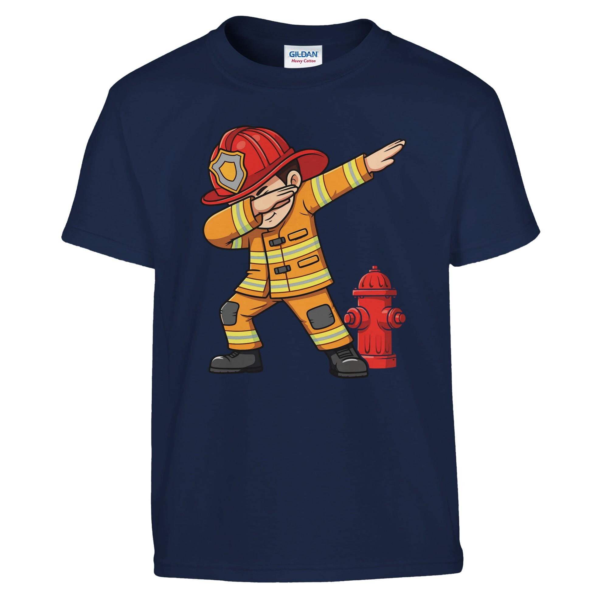 T-shirt Enfant Futur Pompier - Cadeau Anniversaire Garçon Fille 2-12 Ans - Design Camion De Pompier