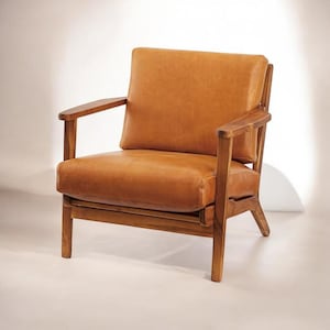 Mid century leather chair - Etsy 日本