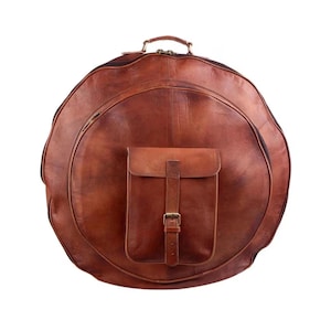 Genuine Leather Cymbal Bag, Handmade Cymbal carrying case, Cymbal Backpack, Large Cymbal Bag, Drum Cymbal Case, Gift for Drummers