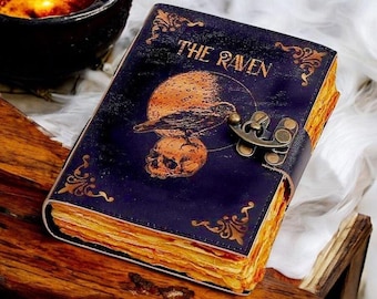 Rabenleder Grimoire, Gothic Buch der Schatten, Okkultes Tagebuch