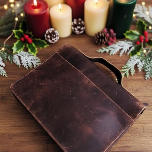 Custom Leather Bible Cover, Full-Grain Buffalo Leather Protective Case Zippered, Engraved Name or Verse, Holy Christmas gift for men & women