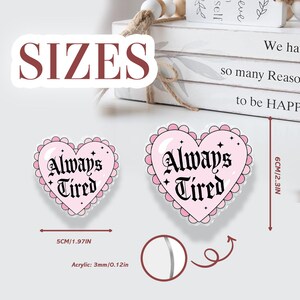 Always Tired Heart Magnetic Phone Grip: Cute Pink Phone Accessory image 11