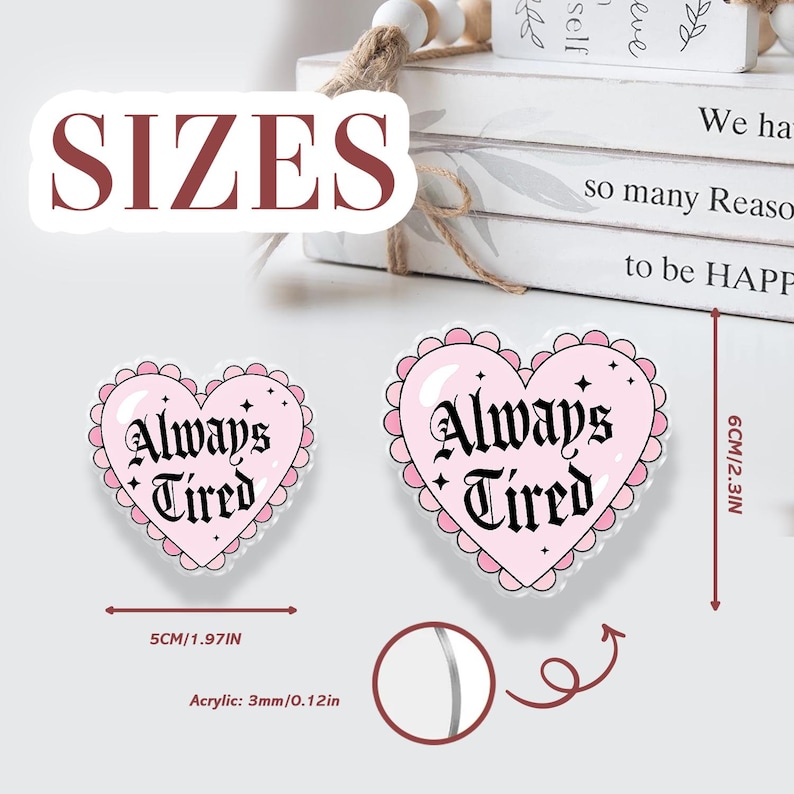 Always Tired Heart Magnetic Phone Grip: Cute Pink Phone Accessory image 11
