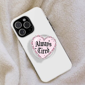 Always Tired Heart Magnetic Phone Grip: Cute Pink Phone Accessory image 7
