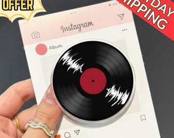 Vinyl Record Magnetic Phone Grip – Retro Music Lover Accessory