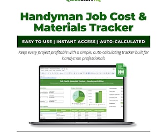Handyman Job Cost & Materials Tracker – Auto-Calculating Google Sheet for Handyman and Contractors