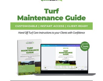 Turf Maintenance Guide: Client Handout, Customizable Canva Template