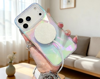 Aurora Laser Gradient Magnetic Phone Case for iPhone 17 16 15 14 13 12 Pro Max Plus Air MagSafe Cover