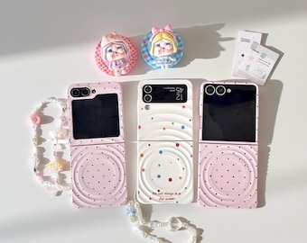 Polka Dot Cartoon magnetische houderhoes voor Samsung Galaxy Z Flip 7 6 5 4 3 – schattige beschermhoes met scharnier