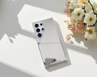 Funda con espejo para Samsung Galaxy S26, S25 Ultra, S24, S23, S22, A55 y A54, protección antigolpes.