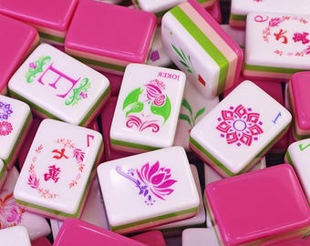 Artistic Girl Figure Mahjong, Exquisitely Carved & Painted American Mahjong, Collectible Gift for Hobbyists