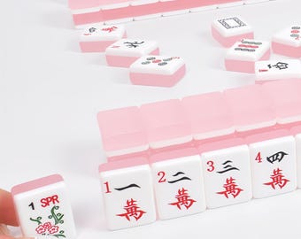 Mahjong americano estilo gelatina, fichas de color suave y superficie lisa, un divertido juego ideal para regalar en reuniones con amigos y familiares.