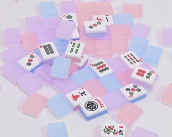 Amerikaans mahjong in geleistijl, zachte kleuren en strakke tegels op het oppervlak, leuk spelcadeau voor vrienden- en familiebijeenkomsten