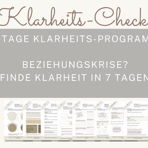 7-Tage Klarheits-Workbook für Beziehungskrise | Trennung oder bleiben Entscheidung | Liebeskummer Hilfe & Selbstreflexion I Download