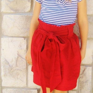 Girls Big Bow Red Skirt