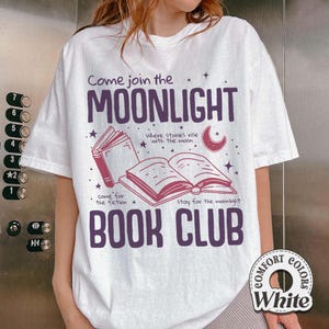 Moonlight Book Club Comfort Colors Shirt, Midnight Readers Tee, Bookish Gift