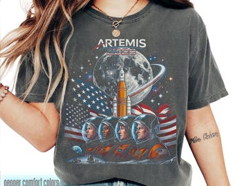 Artemis II 2026 Rocket Launch T-Shirt, Space Exploration Mission Tee