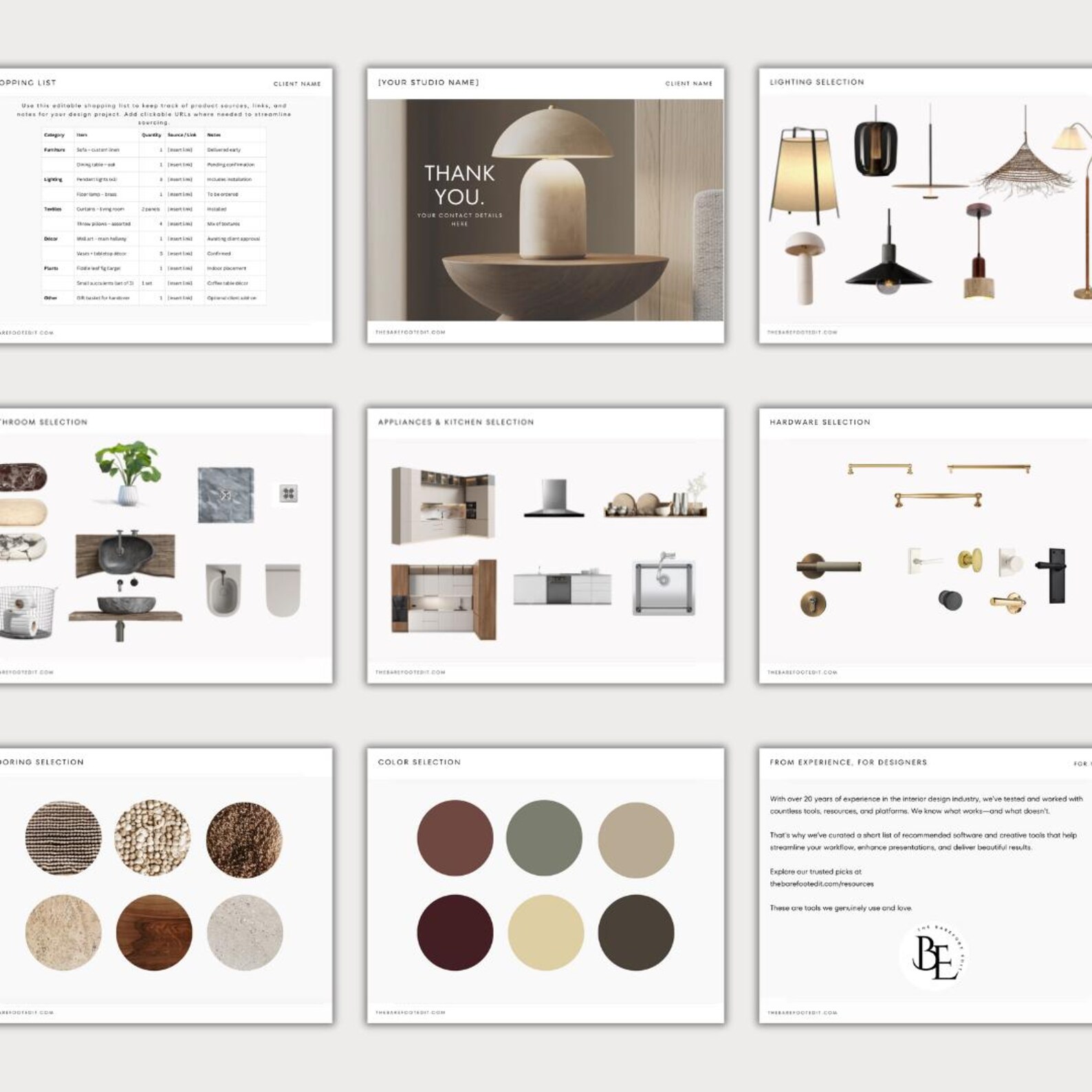 Interior Design Mood Board Template, Client Presentation Canva Kit ...