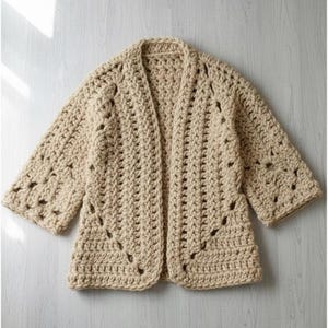 Crochet Hexagon Sweater Pattern PDF  only for XL Size Cozy Chunky Cardigan  Digital Download for Beginners to Intermediate