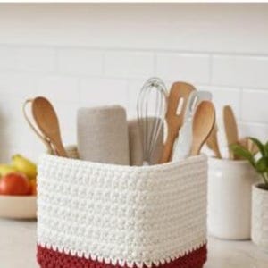 Patrón de cesta de crochet para guardar cosas: contenedor cuadrado de cualquier tamaño (PDF)