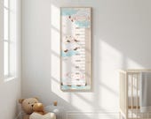 Watercolor Sheep Growth Chart for Kids – Printable Height Chart for Nursery, Lamb Baby Room Wall Art, Neutral Kids Growth Ruler