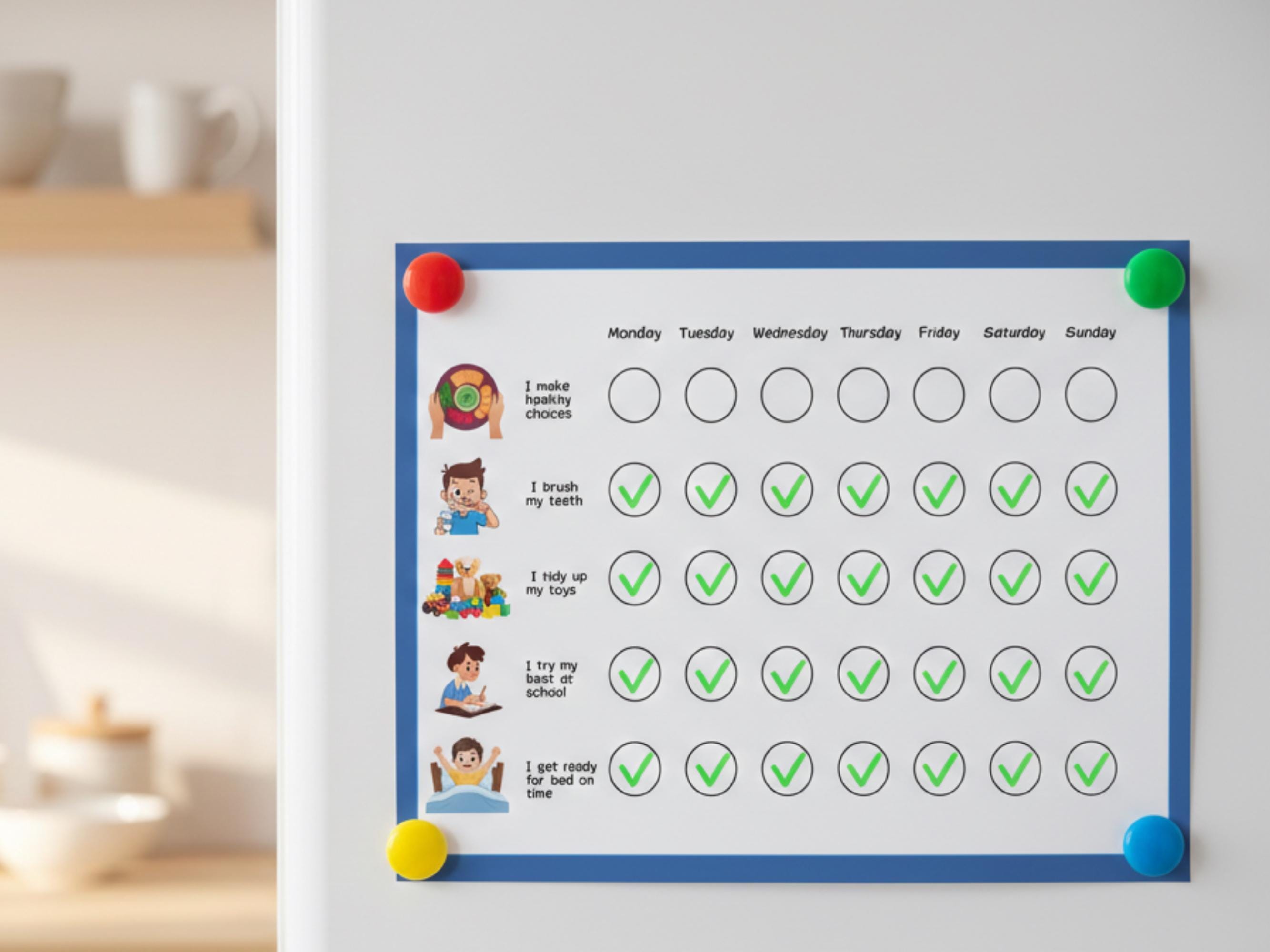 Boys Routine Sticker Chart Printable Weekly Behavior Chart for Kids | Printable Reward Chart for Boys and ...