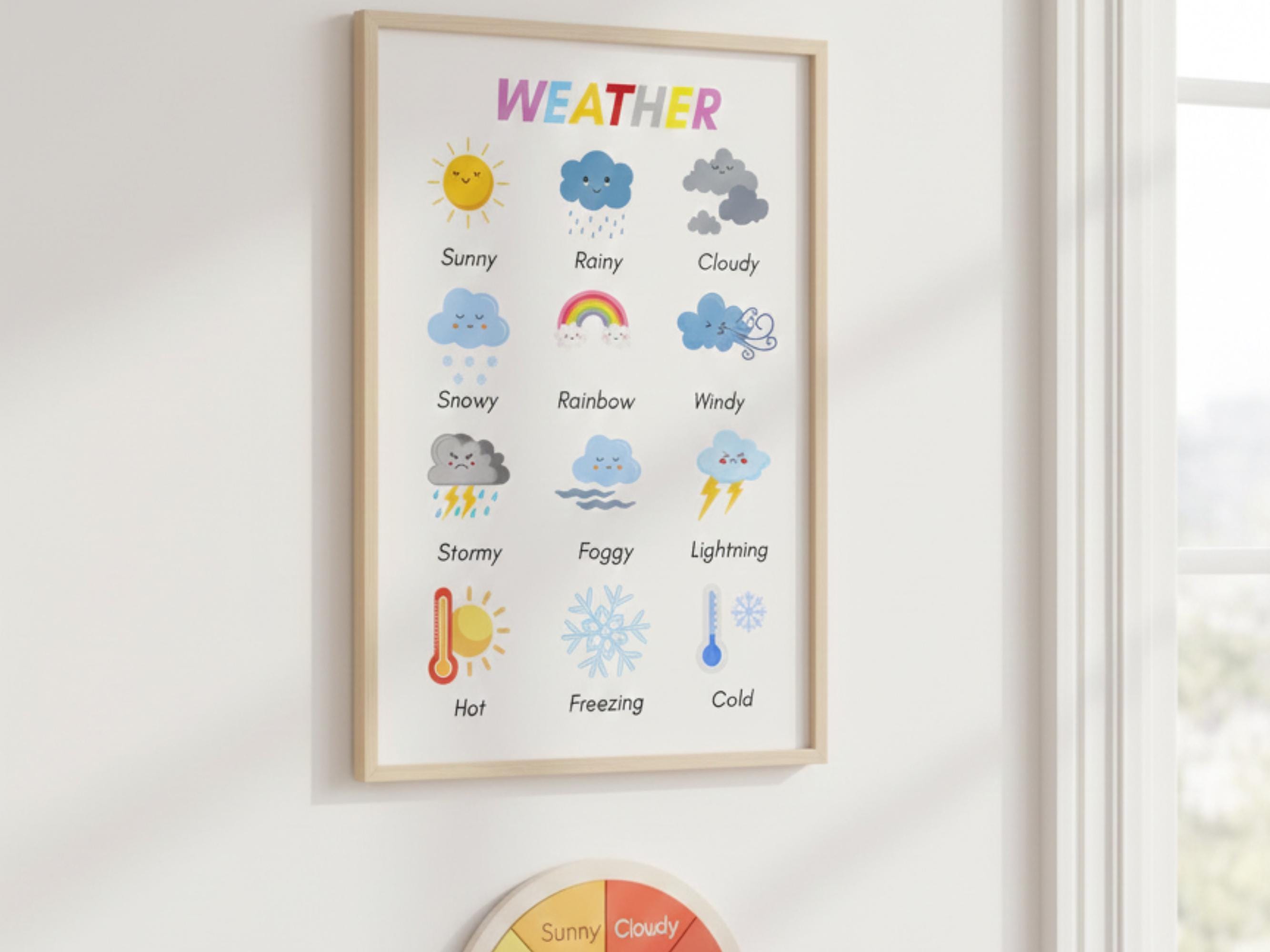 Weather Chart Poster for Kids | Preschool Classroom Decor (digital ...