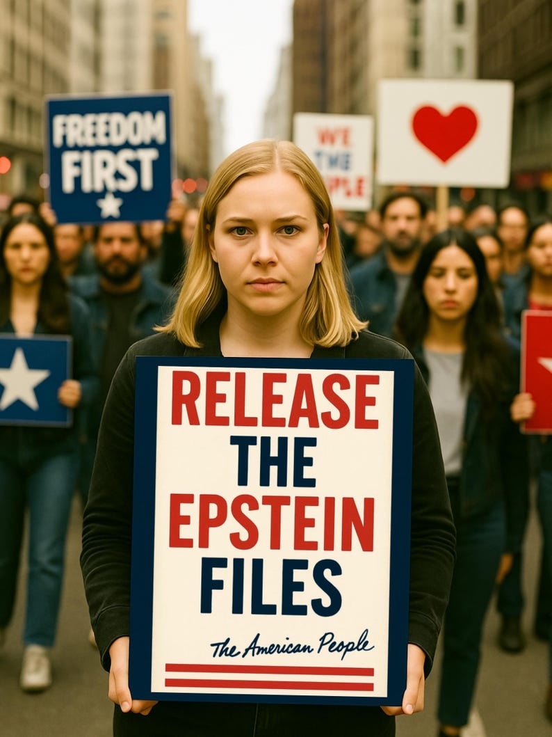 Release the Epstein Files Protest Sign, Political Activist Placard ...