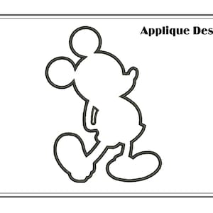 Mouse Silhouette Smile Applique Embroidery Design Satin Stitch Machine Embroidery Designs
