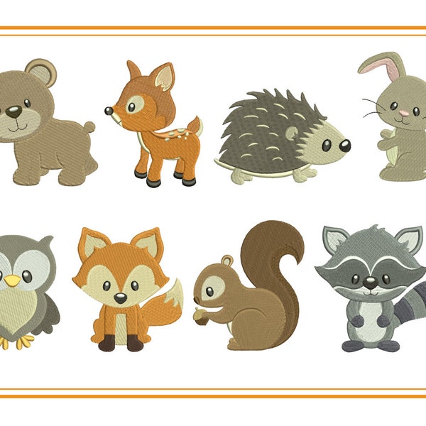 Picture of Woodland Animals Embroidery Designs - Etsy