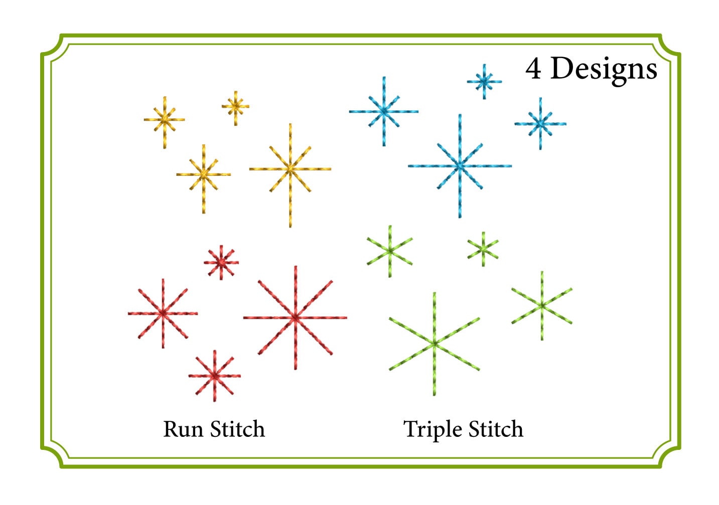 Mini Stern Stickdatei Sterne Set Run Fill Stitch Filled Machine Sparkle Twinkle Embroidery Designs