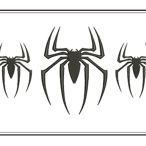 May include: Three black spider web designs, the middle one is larger than the two on the sides.