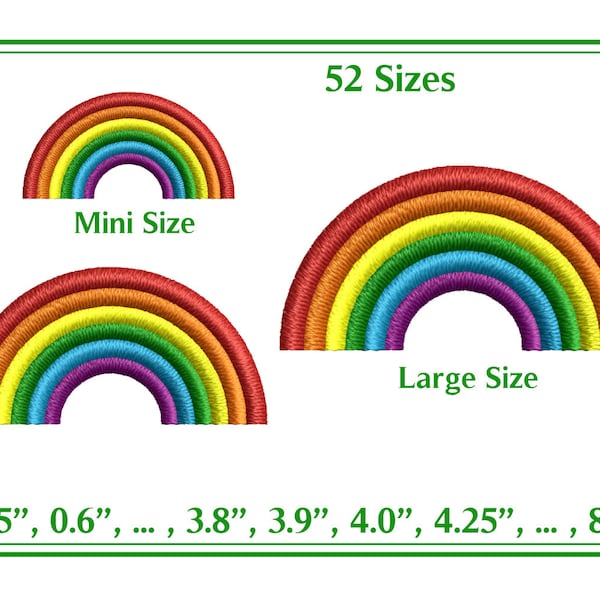 Mini Rainbow Embroidery Design Satin Stitch Fill Machine Embroidery Designs