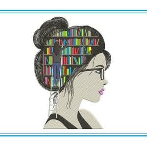 Just A Girl Who Loves Books Embroidery Design Stitch Fill Stitch Machine Embroidery Designs