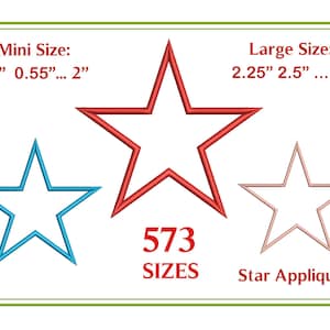 Mini Star Applique Embroidery Design Star Shape Basic Satin Stitch Machine Embroidery Designs