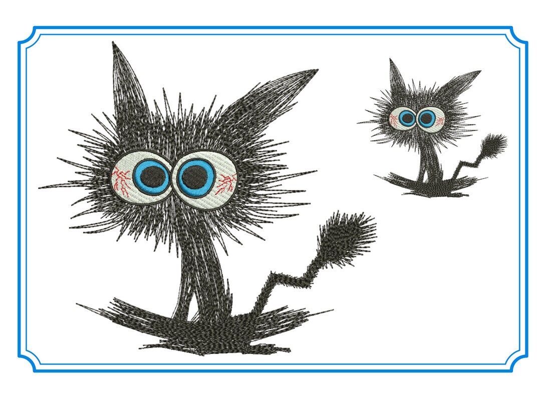 Cat Embroidery Design Stitch Filled Fill Machine Embroidery Designs - Etsy